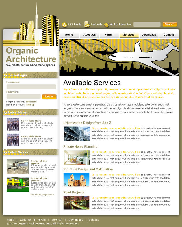 architecture sub-page
