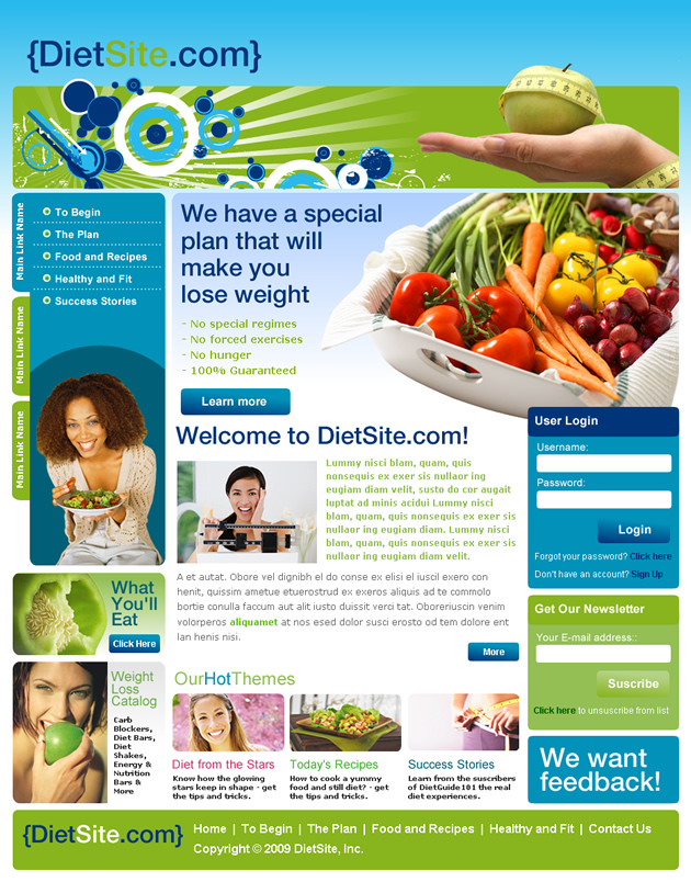 diet site Dreamweaver Template