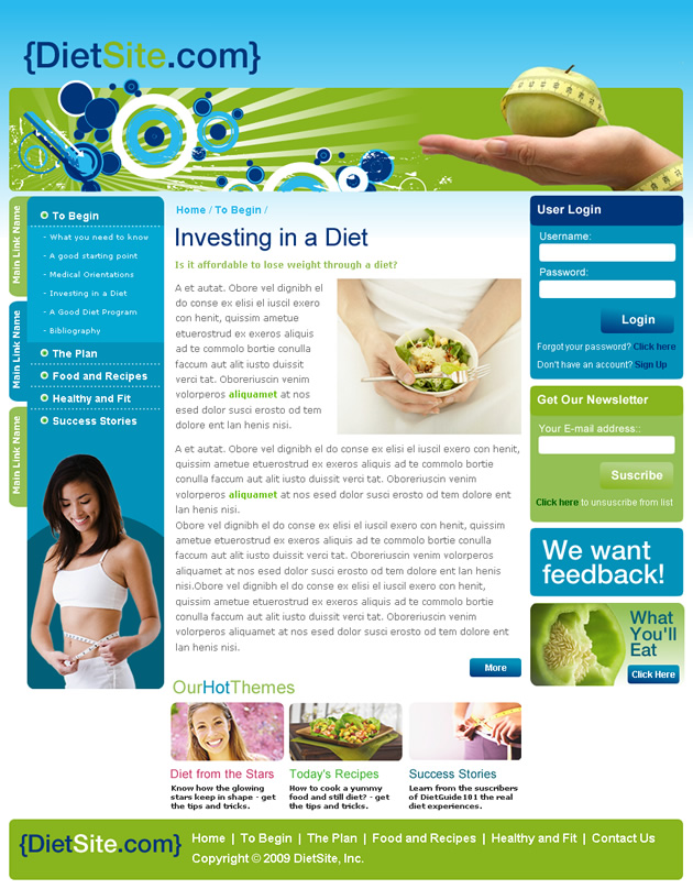 diet site sub-page